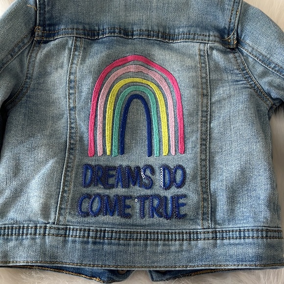 Cat and jack jean jacket toddler 2t rainbow blue preowned - Picture 2 of 3